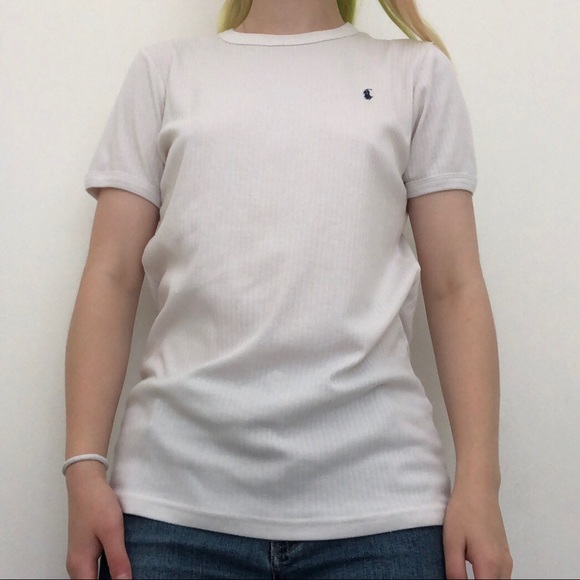 vintage ribbed white polo ralph lauren top ☆ - Picture 4 of 4